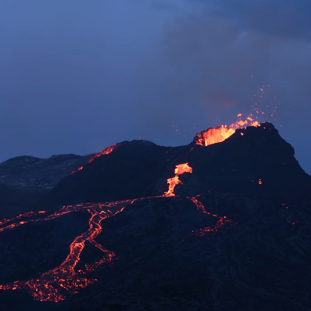 Volcanic eruption in Sicily